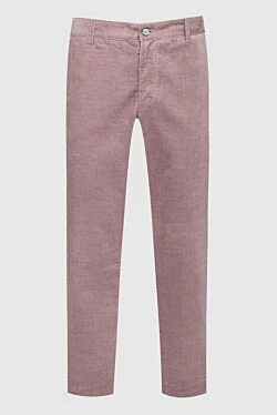 Pink cotton trousers for men