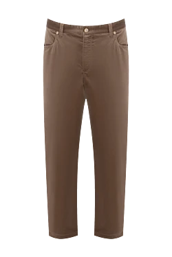 Beige cotton trousers for men