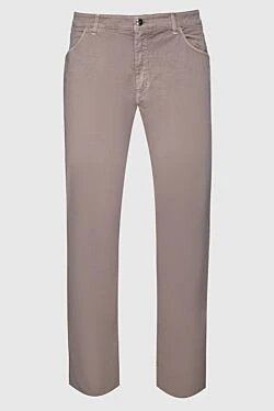 Beige cotton jeans for men