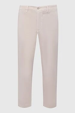 Pink cotton trousers for men