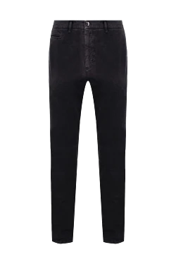 Black men's cotton and cashmere trousers