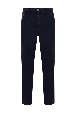 Men's blue cotton and cashmere trousers