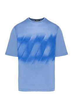 Blue cotton T-shirt for men