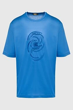 Blue cotton T-shirt for men