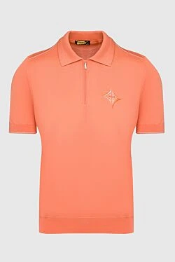 Cotton and silk polo orange for men