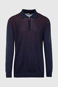 Long Sleeve Polo in Silk and Cashmere black for men