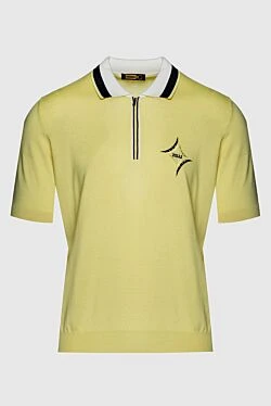 Cotton and silk polo yellow for men