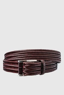 Men's burgundy leather belt