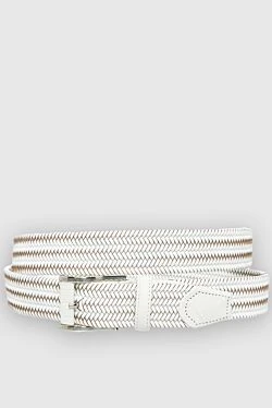 White leather belt for men