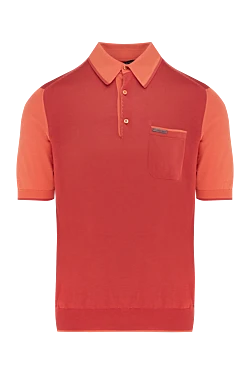 Поло из шелка с нагрудным карманом в красном цвете