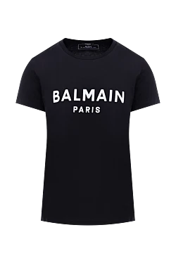 Футболка в чёрном цвете с белой надписью и прямым силуэтом