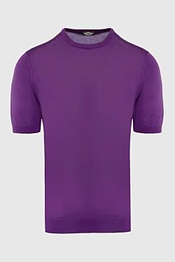 Silk short sleeve jumper purple for men