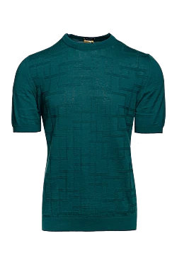 Short sleeve jumper in cotton green for men