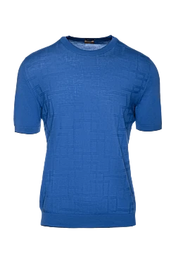 Cotton short sleeve jumper blue for men