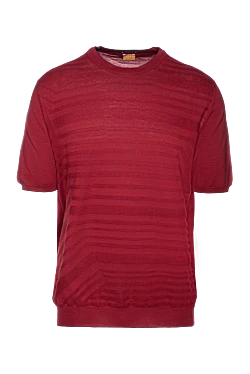 Red short sleeve cotton jumper for men