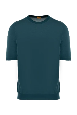 Green short sleeve cotton jumper for men