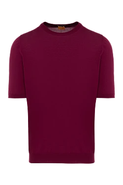 Cotton short sleeve jumper burgundy for men