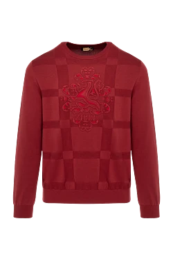 Silk and cotton jumper red for men