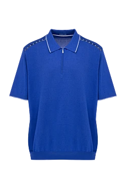 Cotton and silk polo blue for men