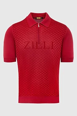 Cotton and silk polo red for men