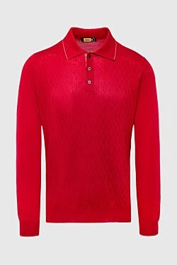 Silk long sleeve polo red for men