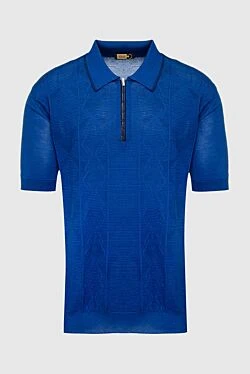 Silk polo blue for men