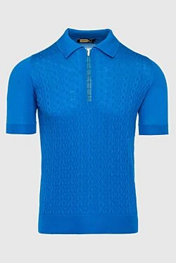 Silk polo blue for men