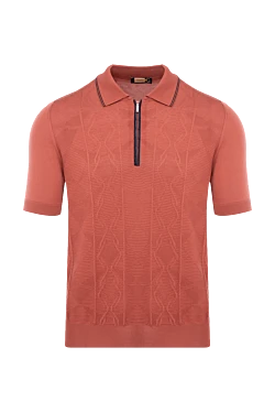 Polo made of silk and crocodile skin orange for men