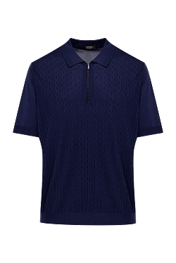 Polo in silk and crocodile skin blue for men