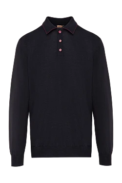 Long Sleeve Polo in Silk and Cashmere black for men