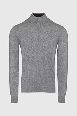 Gray cashmere troyer for men