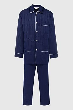 Blue cotton pajamas for men