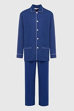 Blue cotton pajamas for men