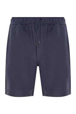 Blue linen shorts for men