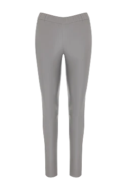 Gray leather trousers for women