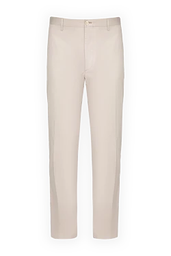 Beige cotton trousers for men