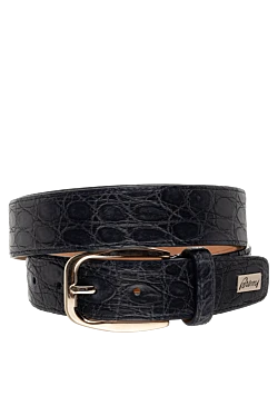 Blue leather belt for men