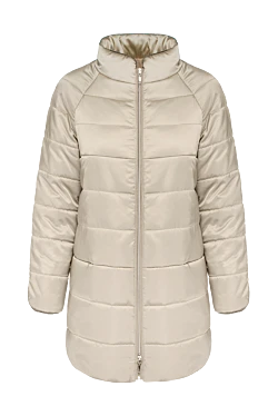 Beige polyester down jacket for women