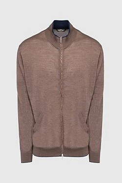 Men's wool cardigan, beige