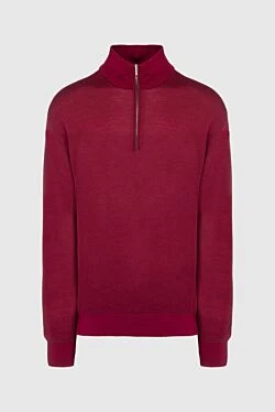 Wool and silk troyer burgundy for men