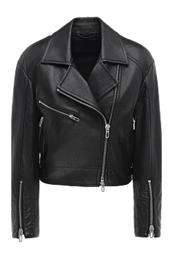 Women's black genuine leather jacket