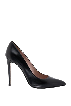 Black leather shoes for women