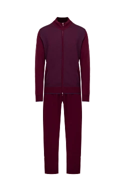 Men's sports suit made of wool, silk and cashmere, burgundy