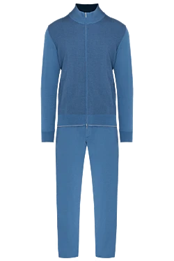 Men's sports suit made of wool, silk and cashmere, blue