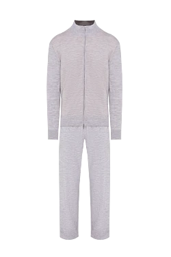 Men's sports suit made of wool, silk and cashmere, gray