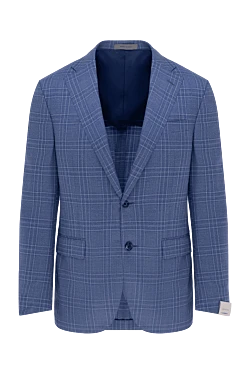 Blue wool jacket for men