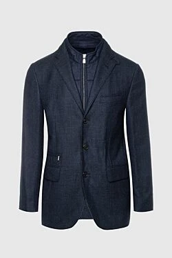 Blue wool jacket for men