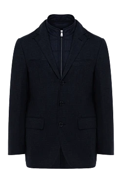 Blue wool jacket for men