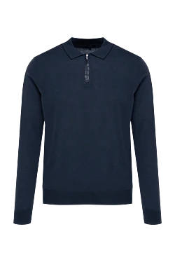 Long Sleeve Cashmere & Alligator Polo blue for men