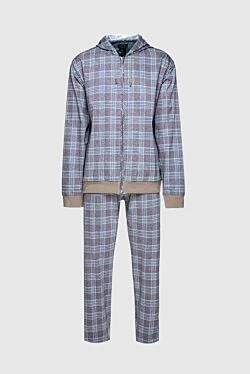 Men's cotton sports suit, gray